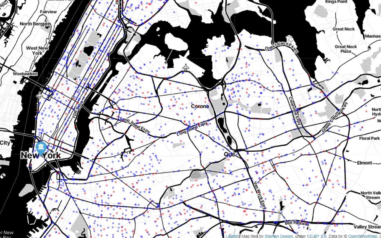 New York City car collision prediction project visual